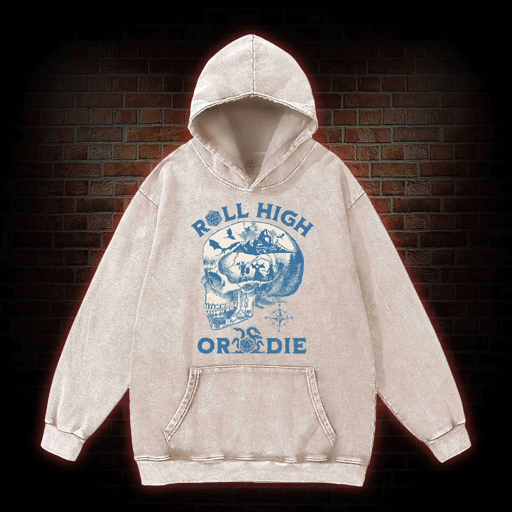 Roll High Or Die Washed Hoodie