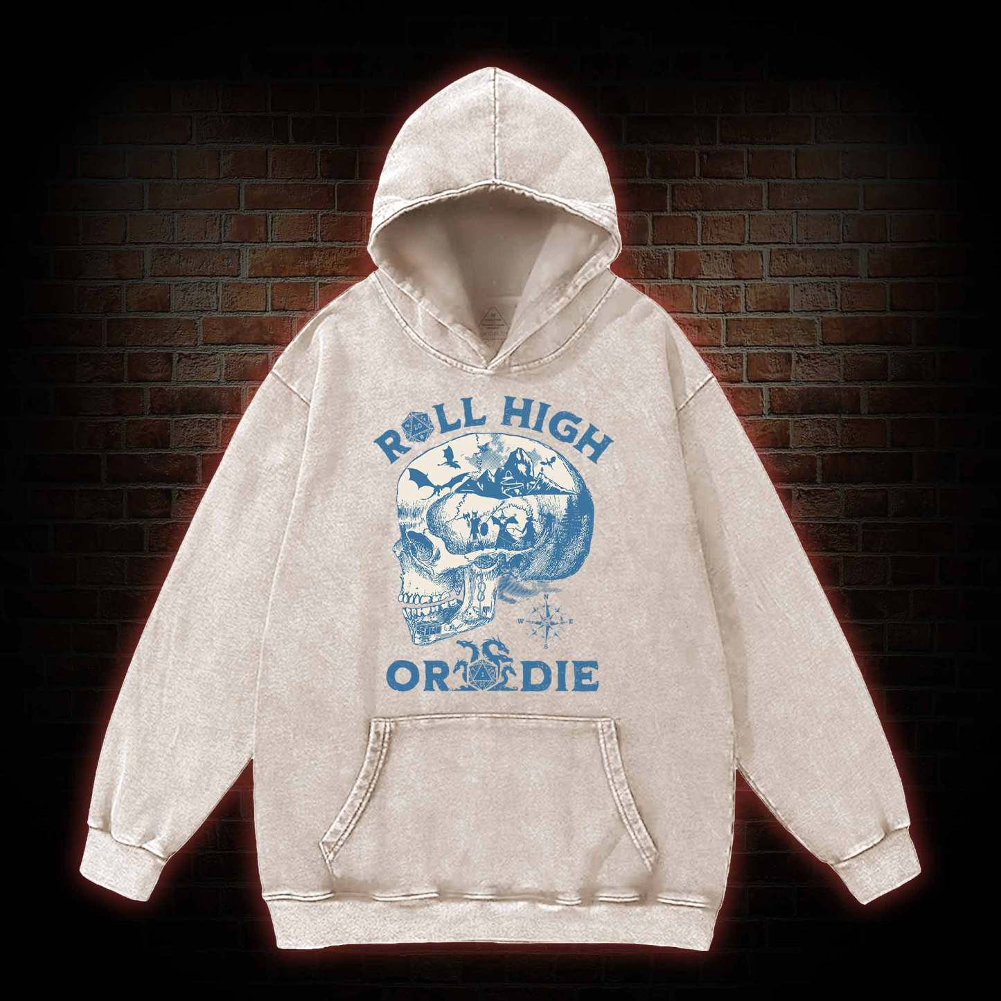 Roll High Or Die Washed Hoodie