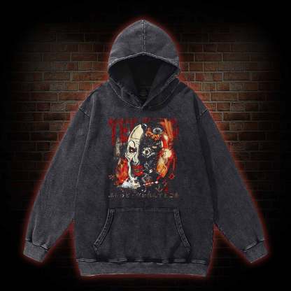 Crazy Clown Horror Washed Hoodie
