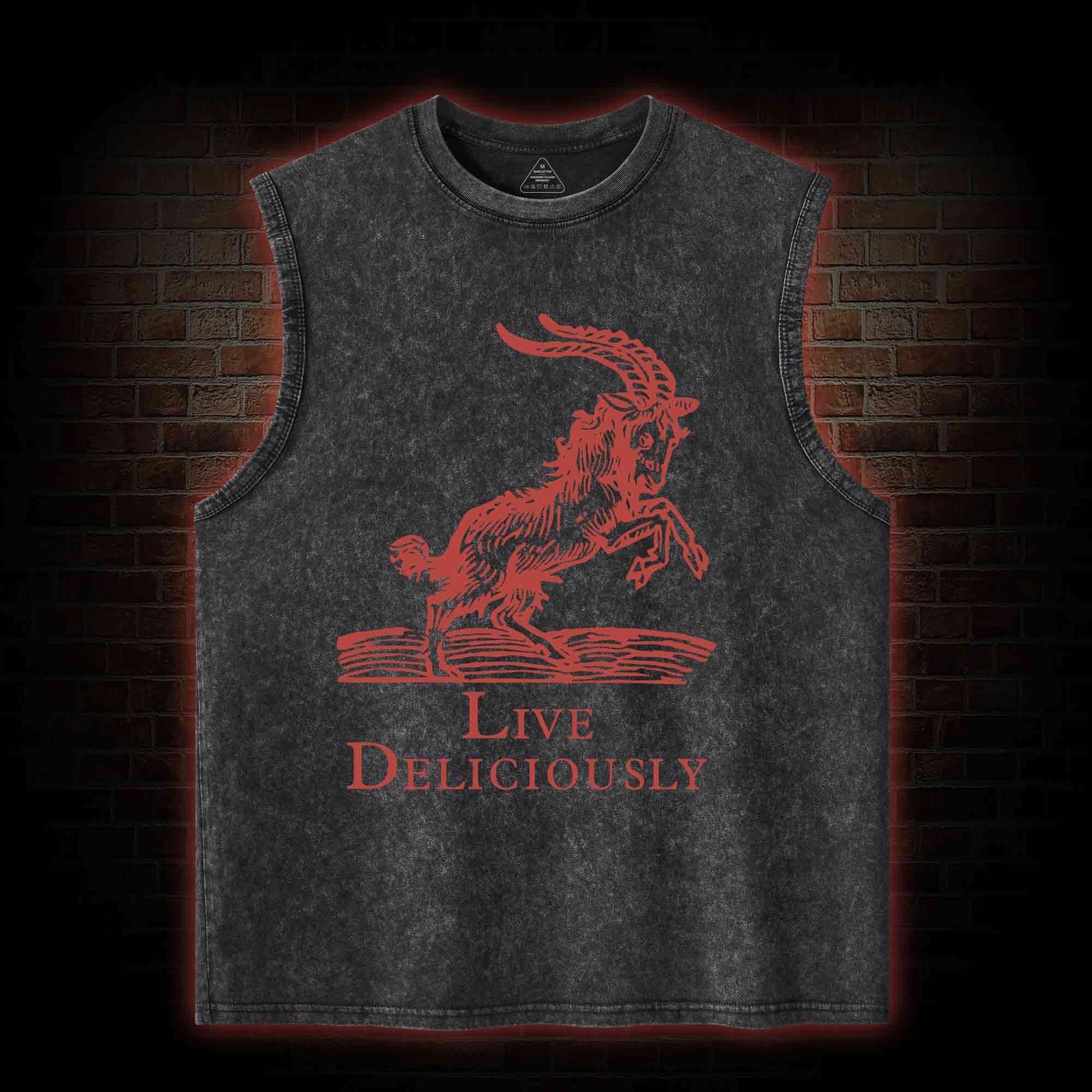 Live Deliciously Washed Tank Top