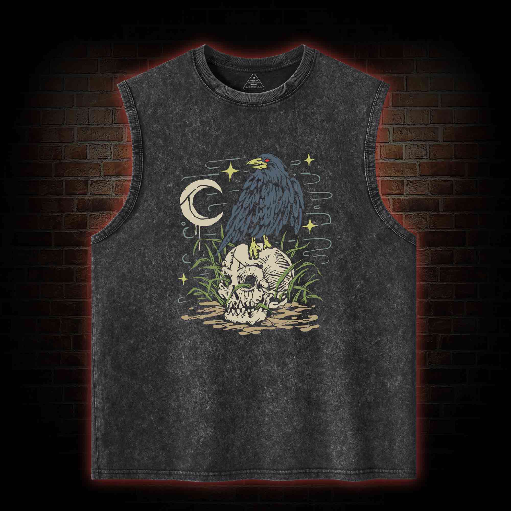 Crow and Skull Washed Tank Top