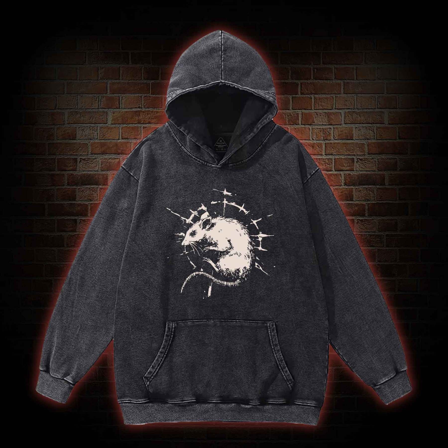 Punk Rat Washed Hoodie