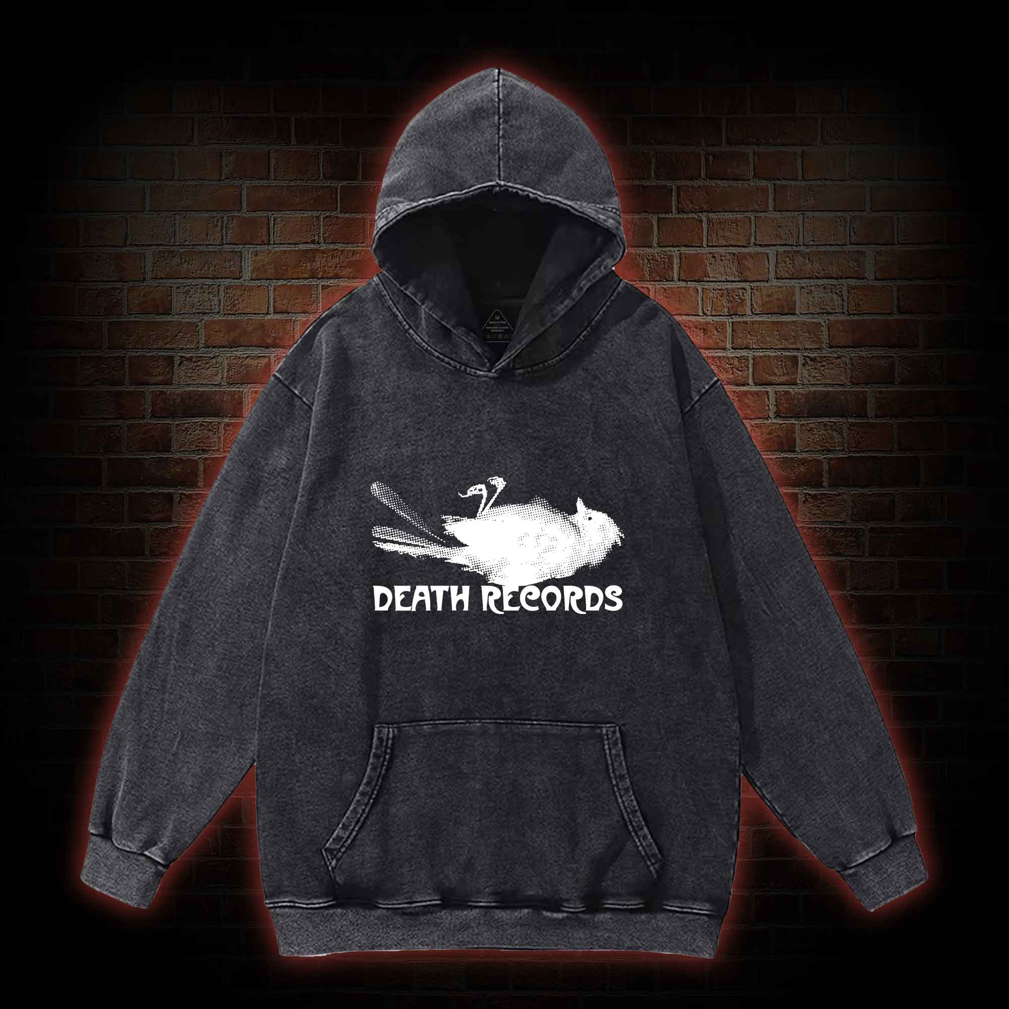 Death Records Washed Hoodie