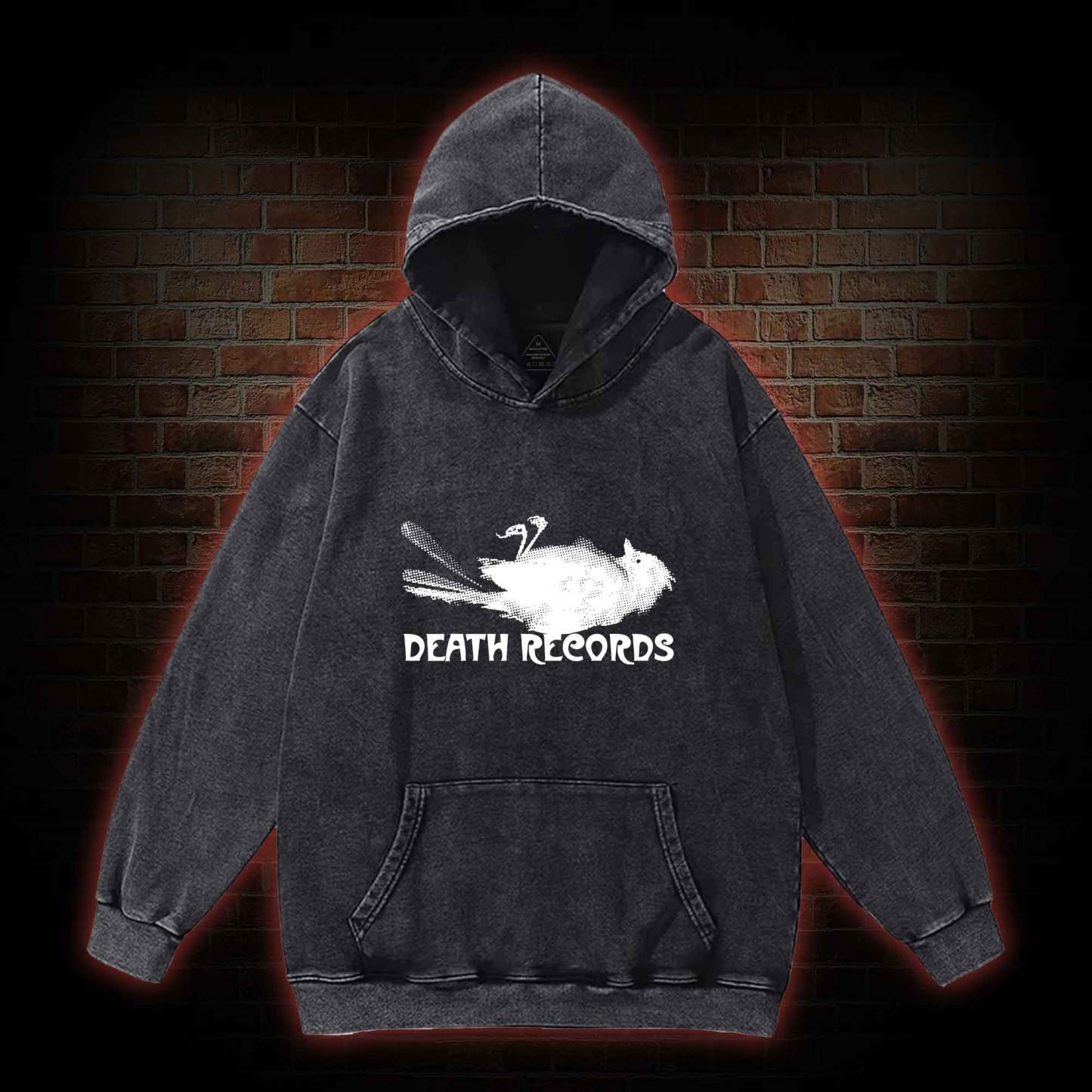 Death Records Washed Hoodie