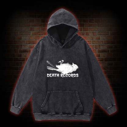 Death Records Washed Hoodie