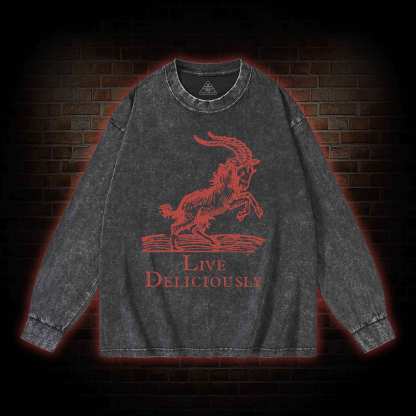 Live Deliciously Washed Long-Sleeve T-shirt