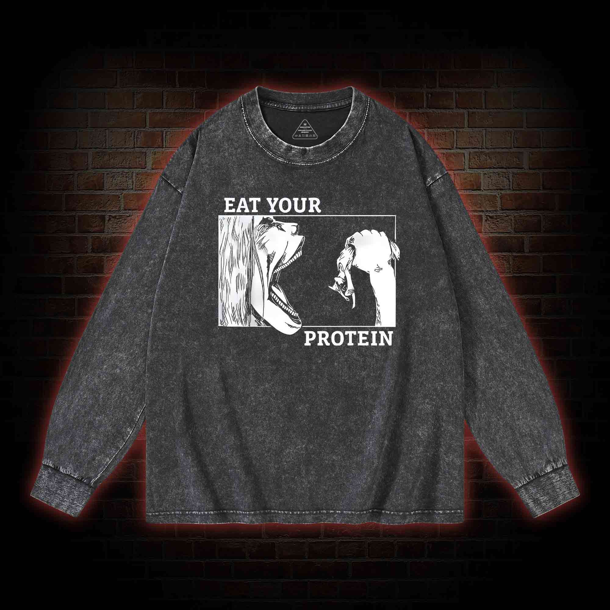 Eat Your Protein Washed Long-Sleeve T-shirt