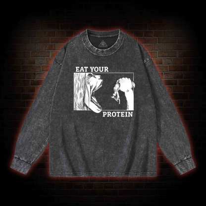 Eat Your Protein Washed Long-Sleeve T-shirt