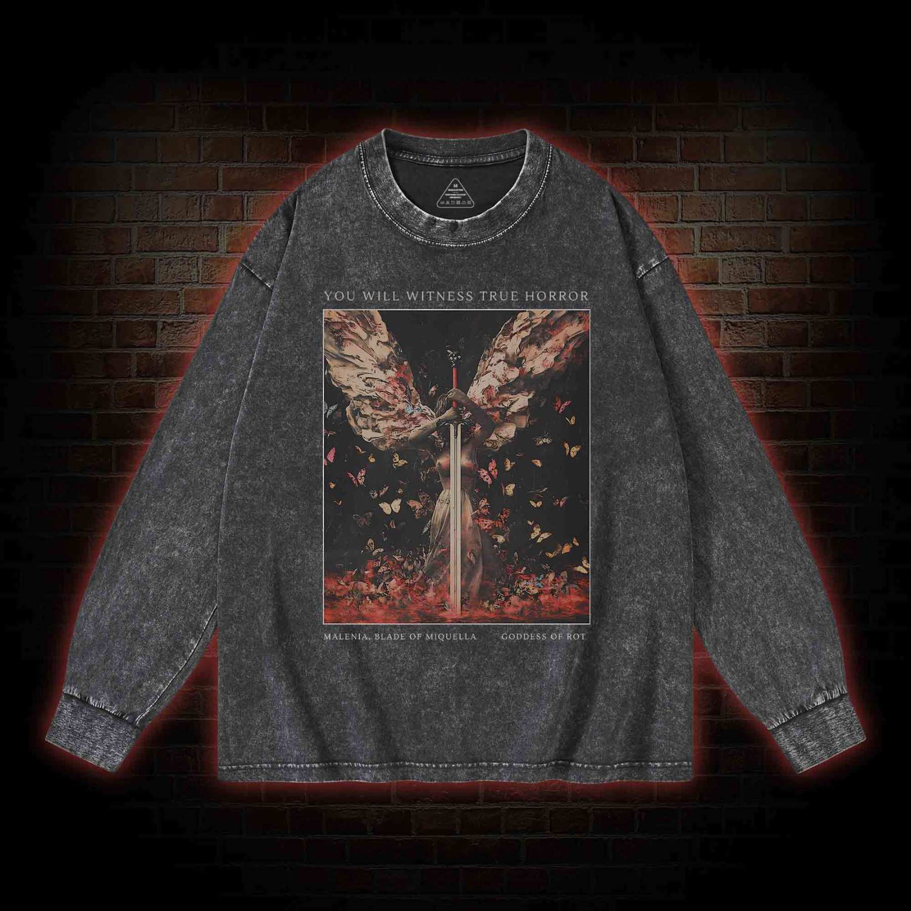 Goddess of Rot Washed Long-Sleeve T-shirt