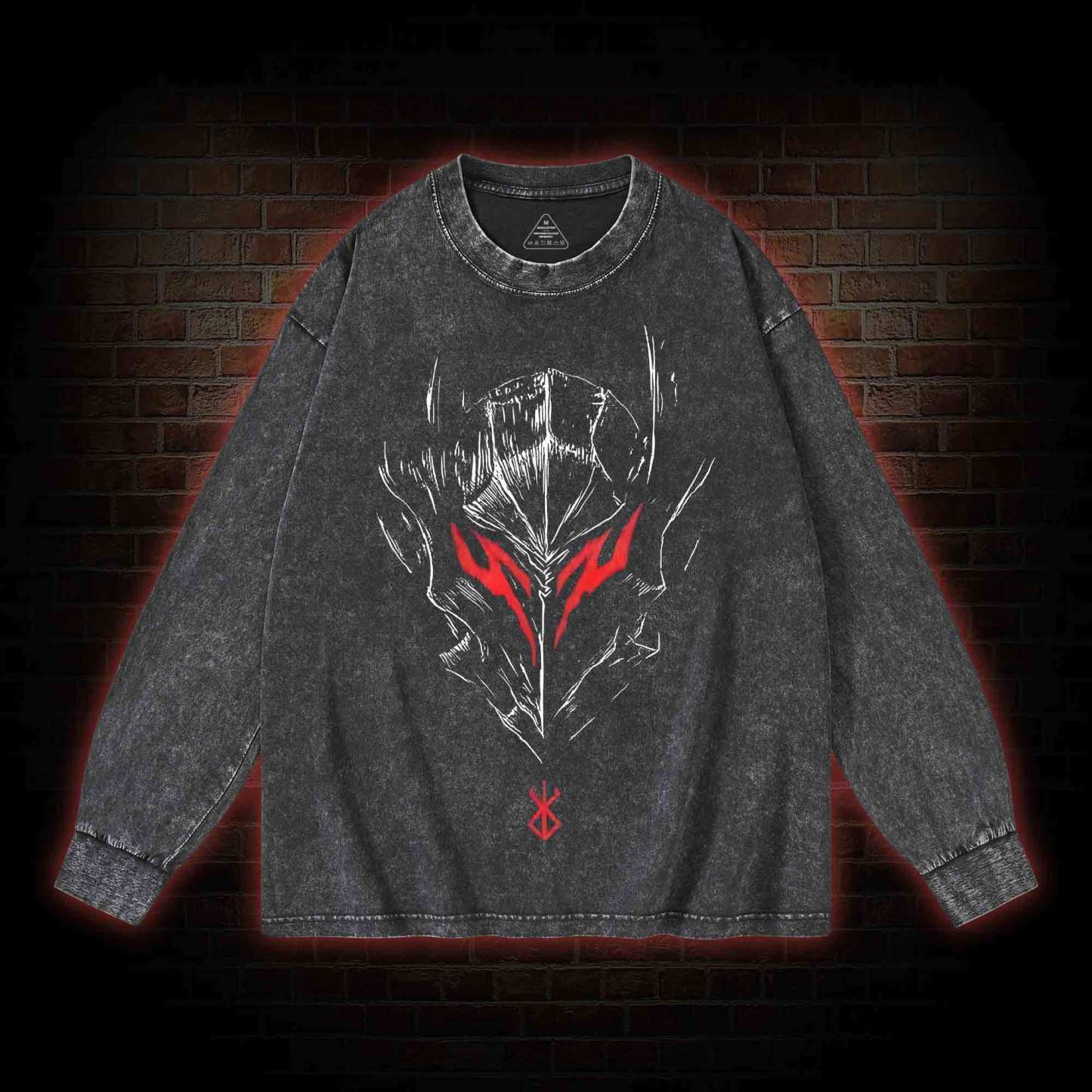 Berserker Mask Washed Long-Sleeve T-shirt