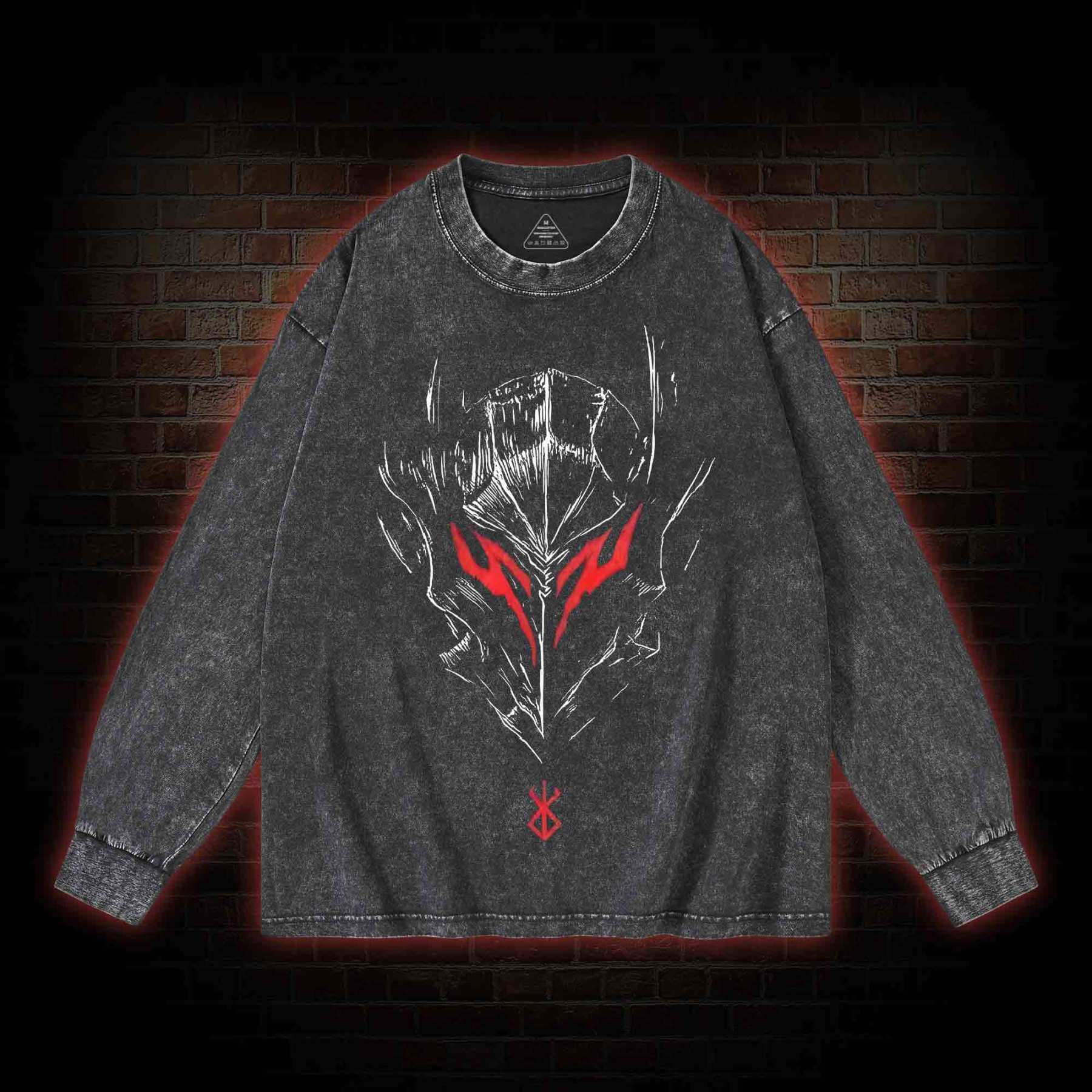 Berserker Mask Washed Long-Sleeve T-shirt