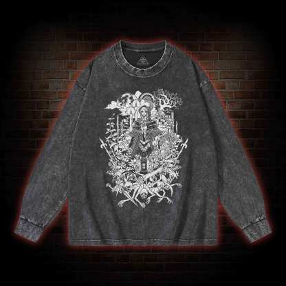 Hello Good Hunter Washed Long-Sleeve T-shirt