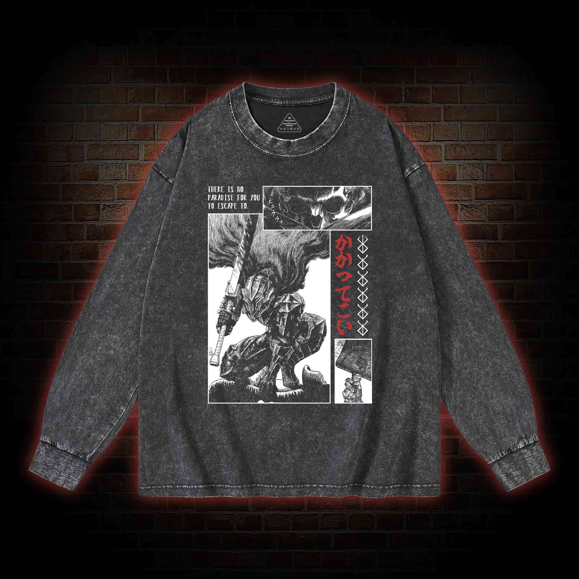 Berserk Guts Washed Long-Sleeve T-shirt