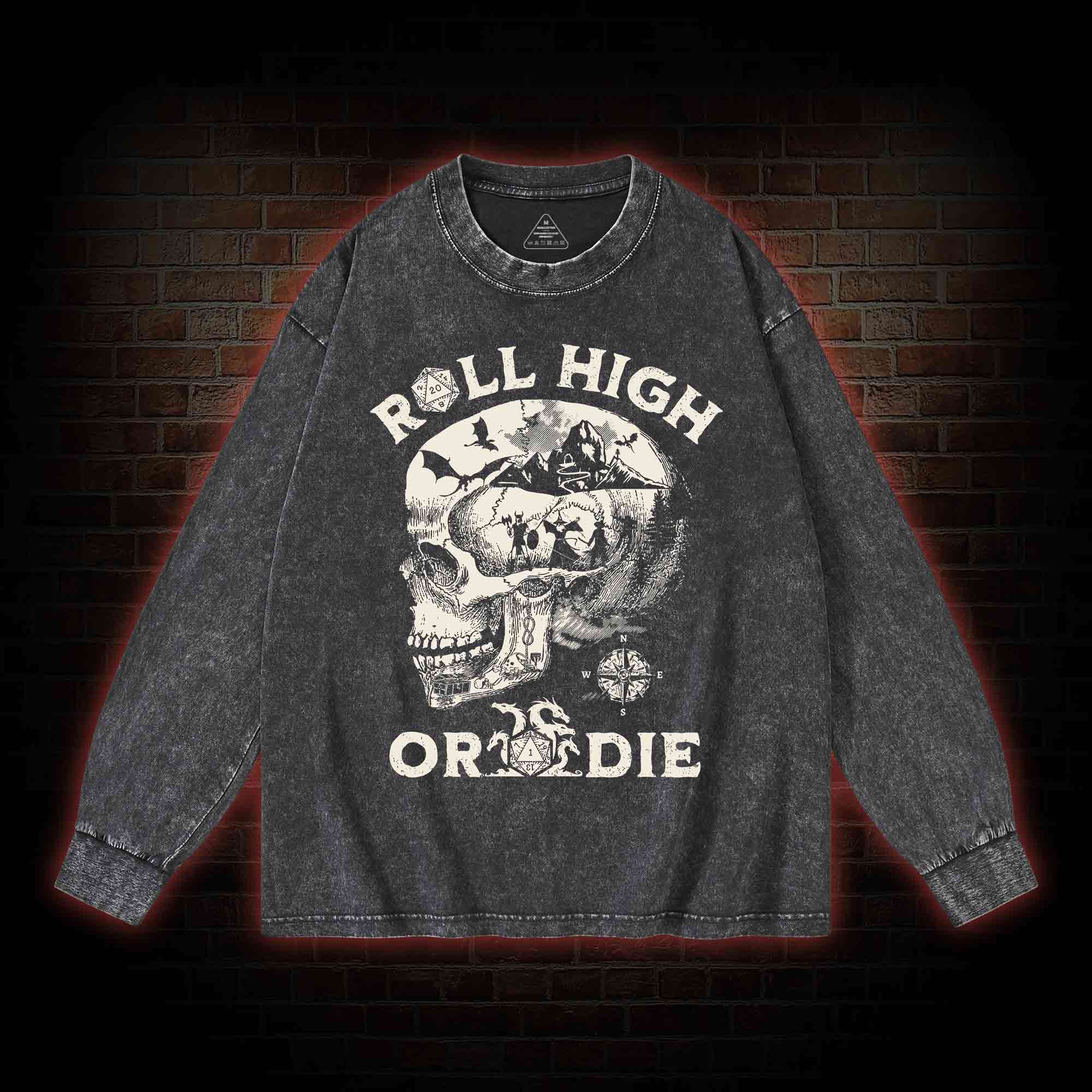 Roll High Or Die Washed Long-Sleeve T-shirt
