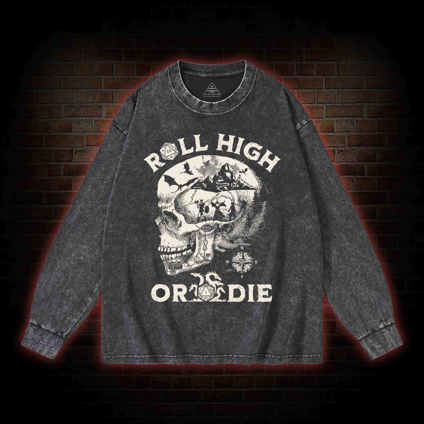 Roll High Or Die Washed Long-Sleeve T-shirt