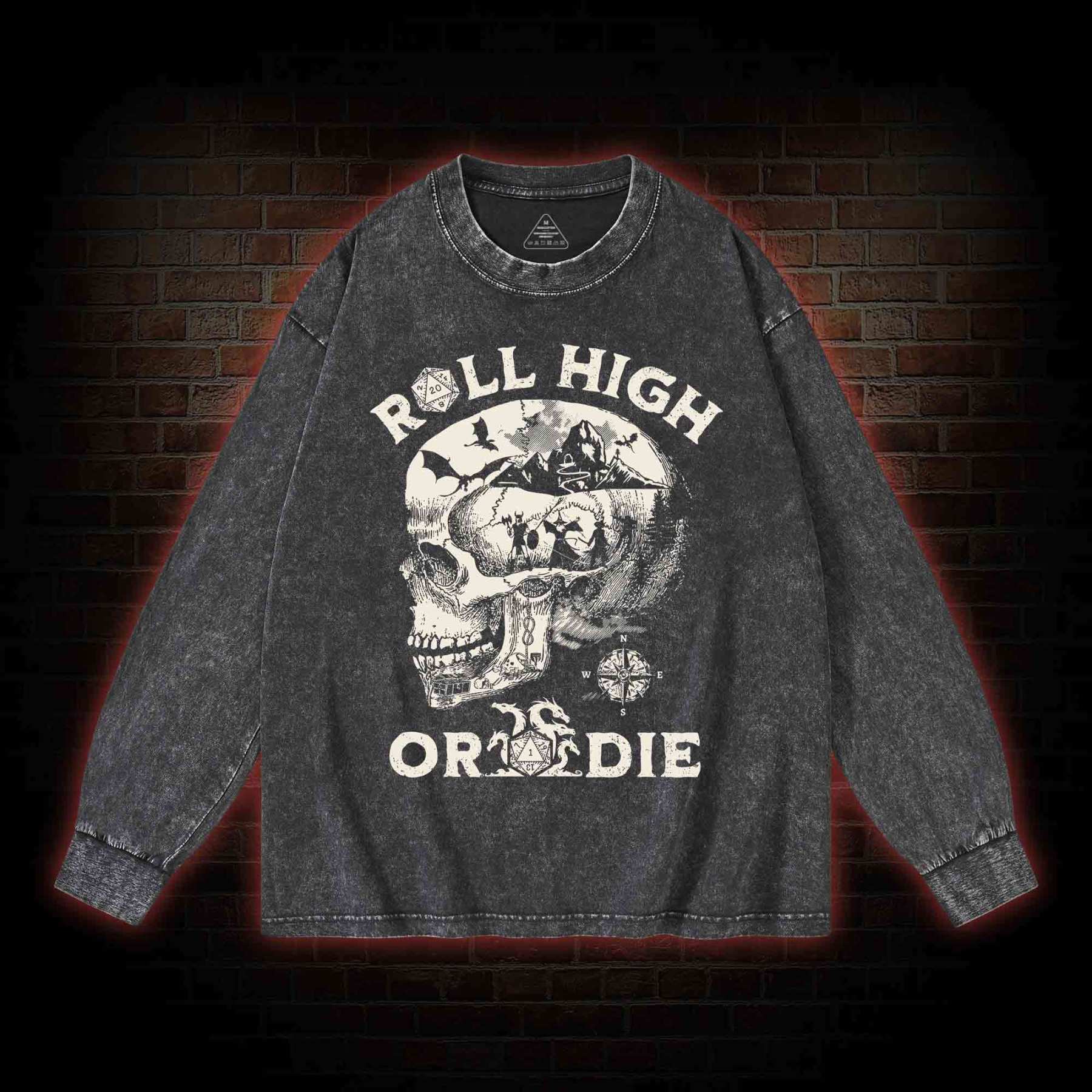 Roll High Or Die Washed Long-Sleeve T-shirt