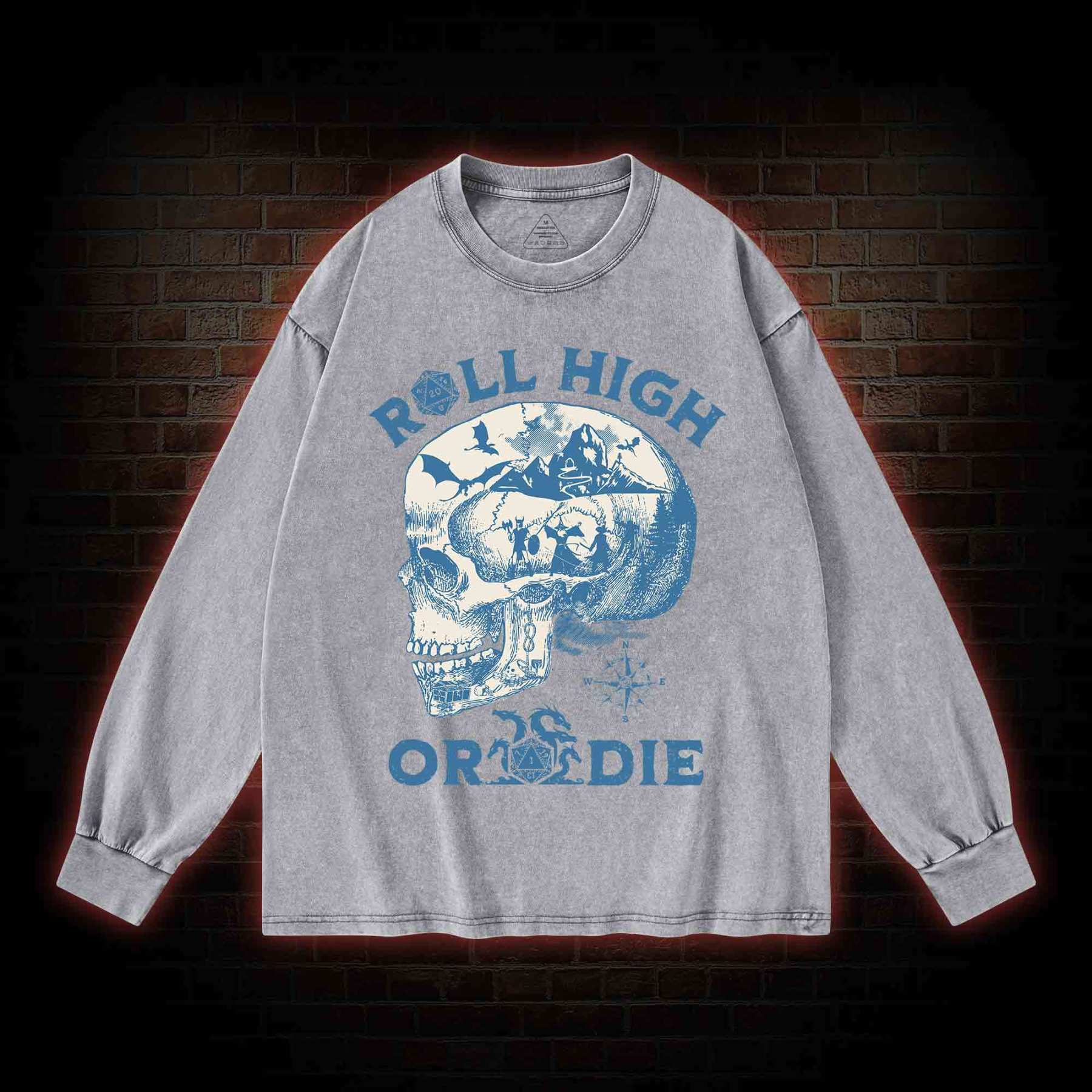 Roll High Or Die Washed Long-Sleeve T-shirt