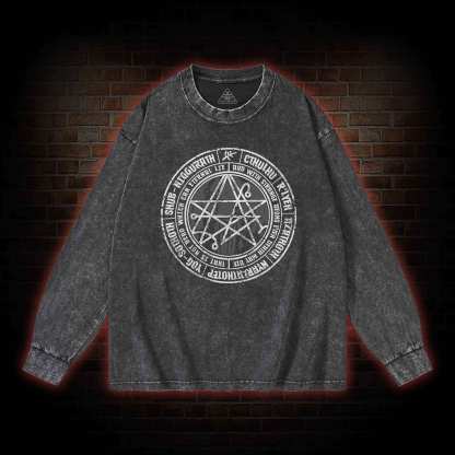Cthulhu Gateway Sigil Washed Long-Sleeve T-shirt
