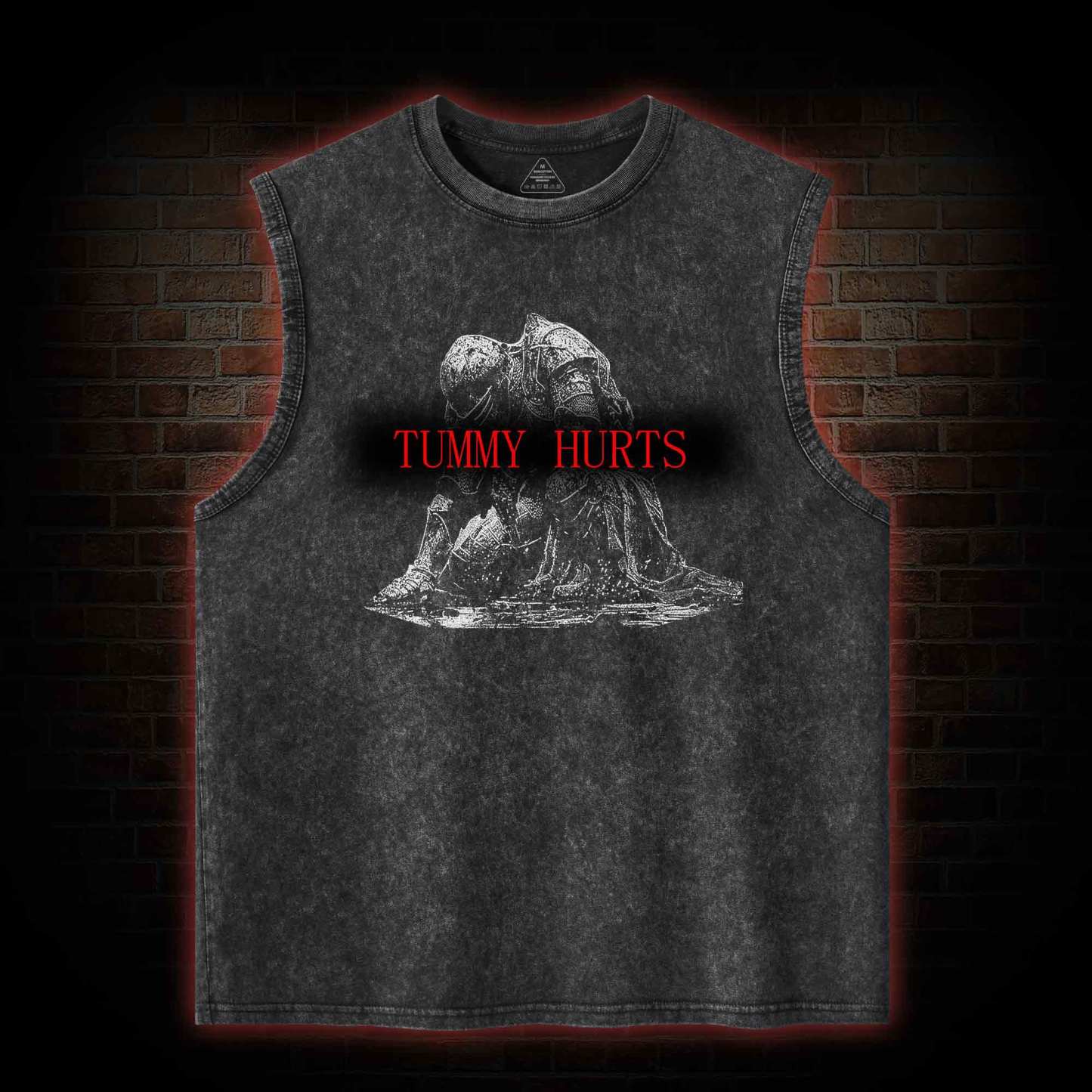 Retro Tummy Hurts Washed Tank Top
