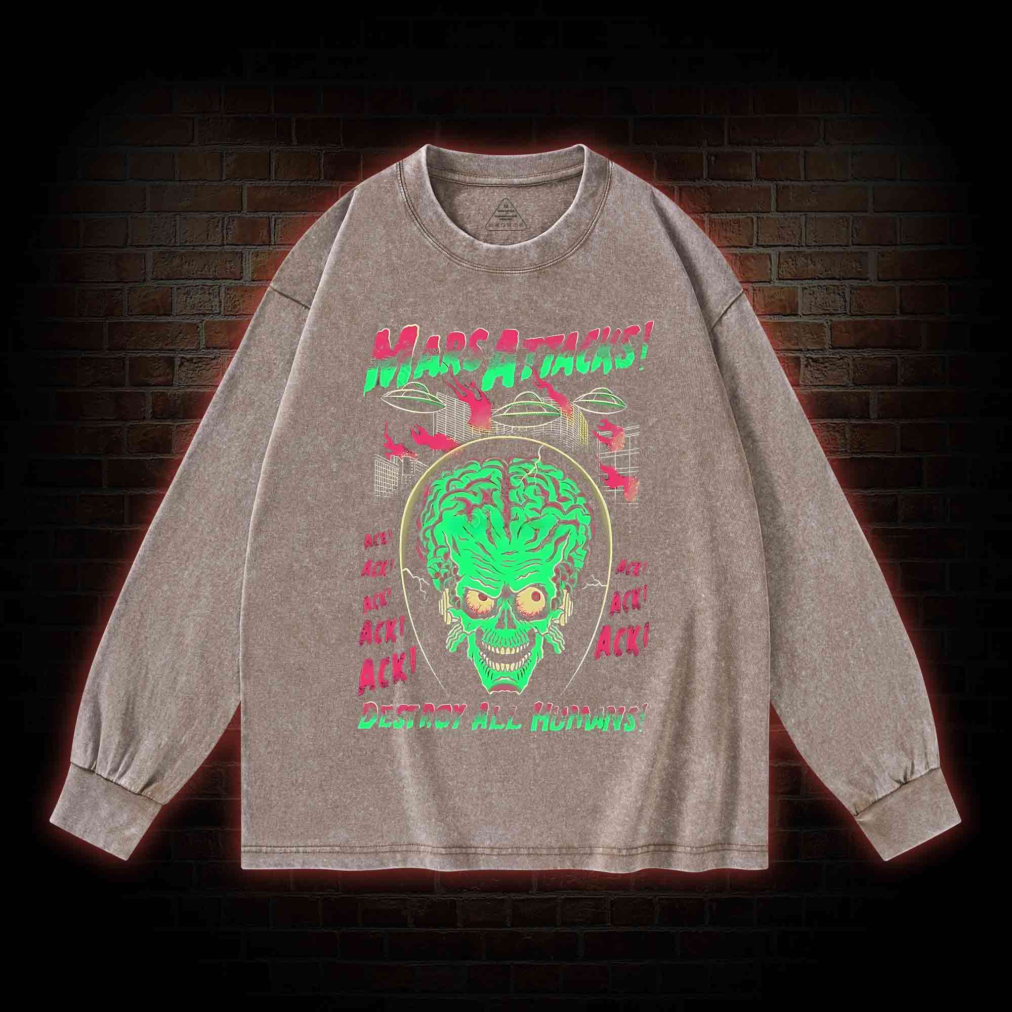 Destory All Humans Washed Long-Sleeve T-shirt