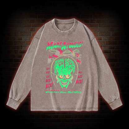 Destory All Humans Washed Long-Sleeve T-shirt