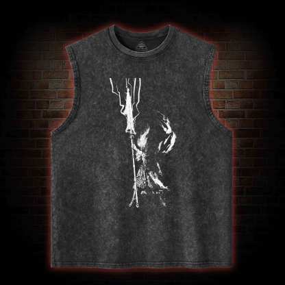 King of the Storm With Sword Washed Tank Top