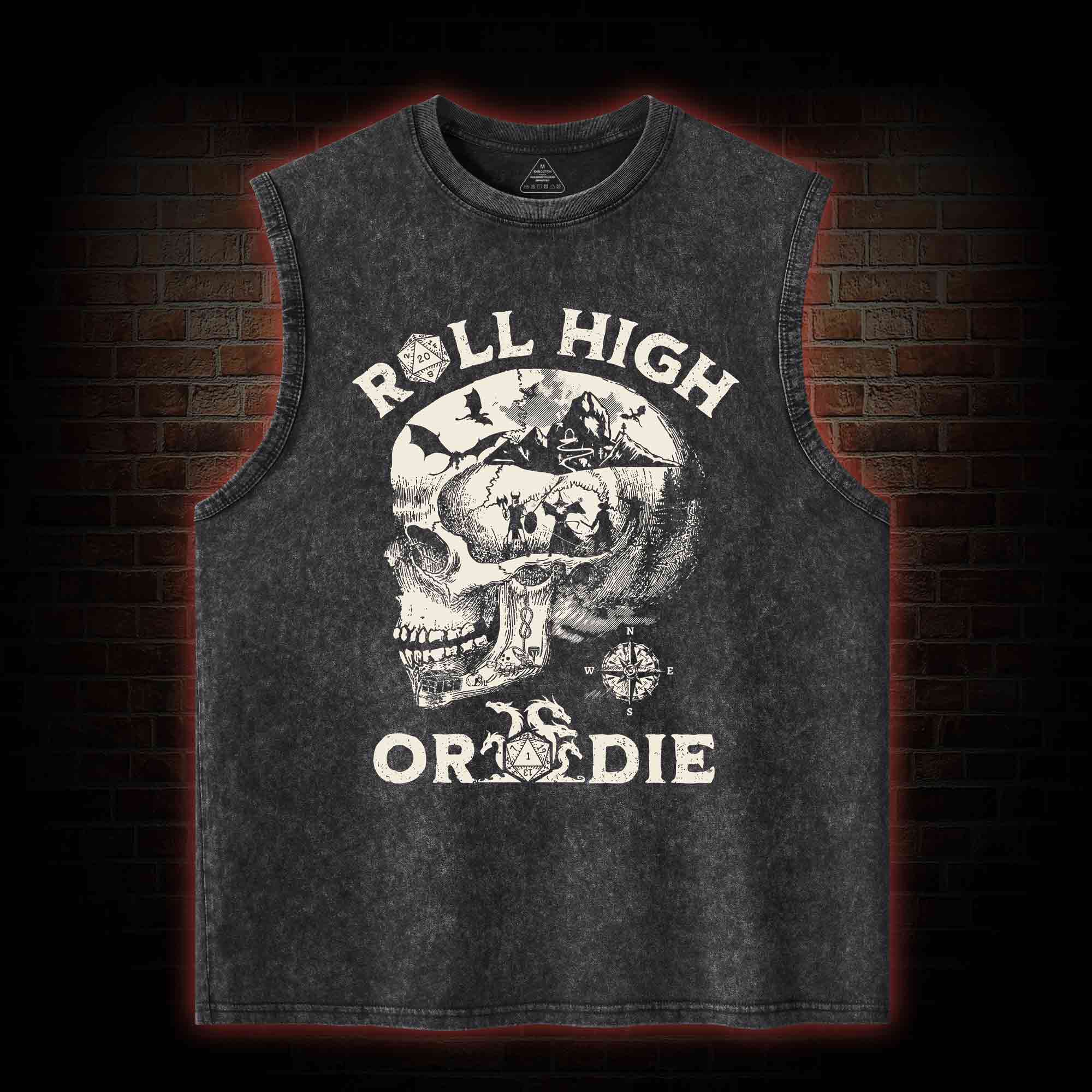 Roll High Or Die Washed Tank Top