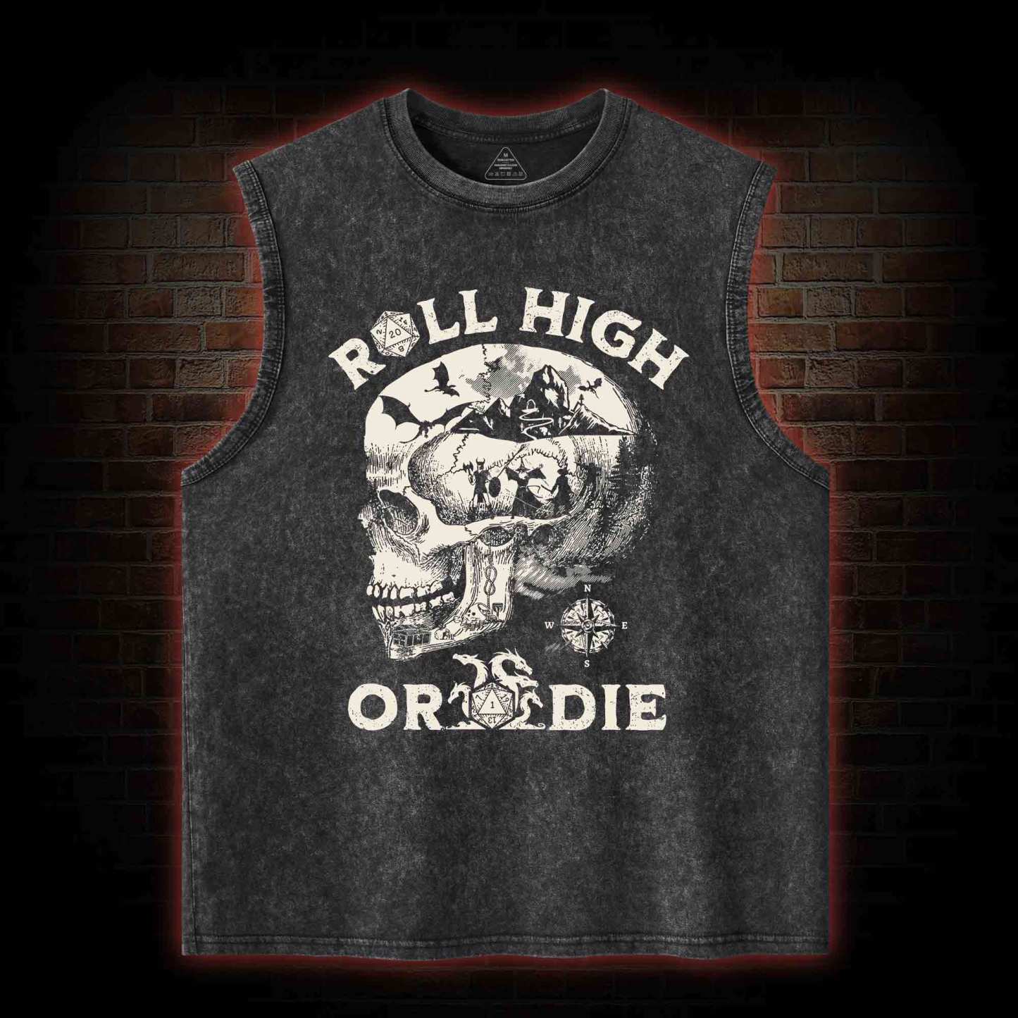 Roll High Or Die Washed Tank Top