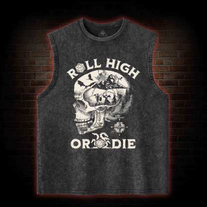 Roll High Or Die Washed Tank Top