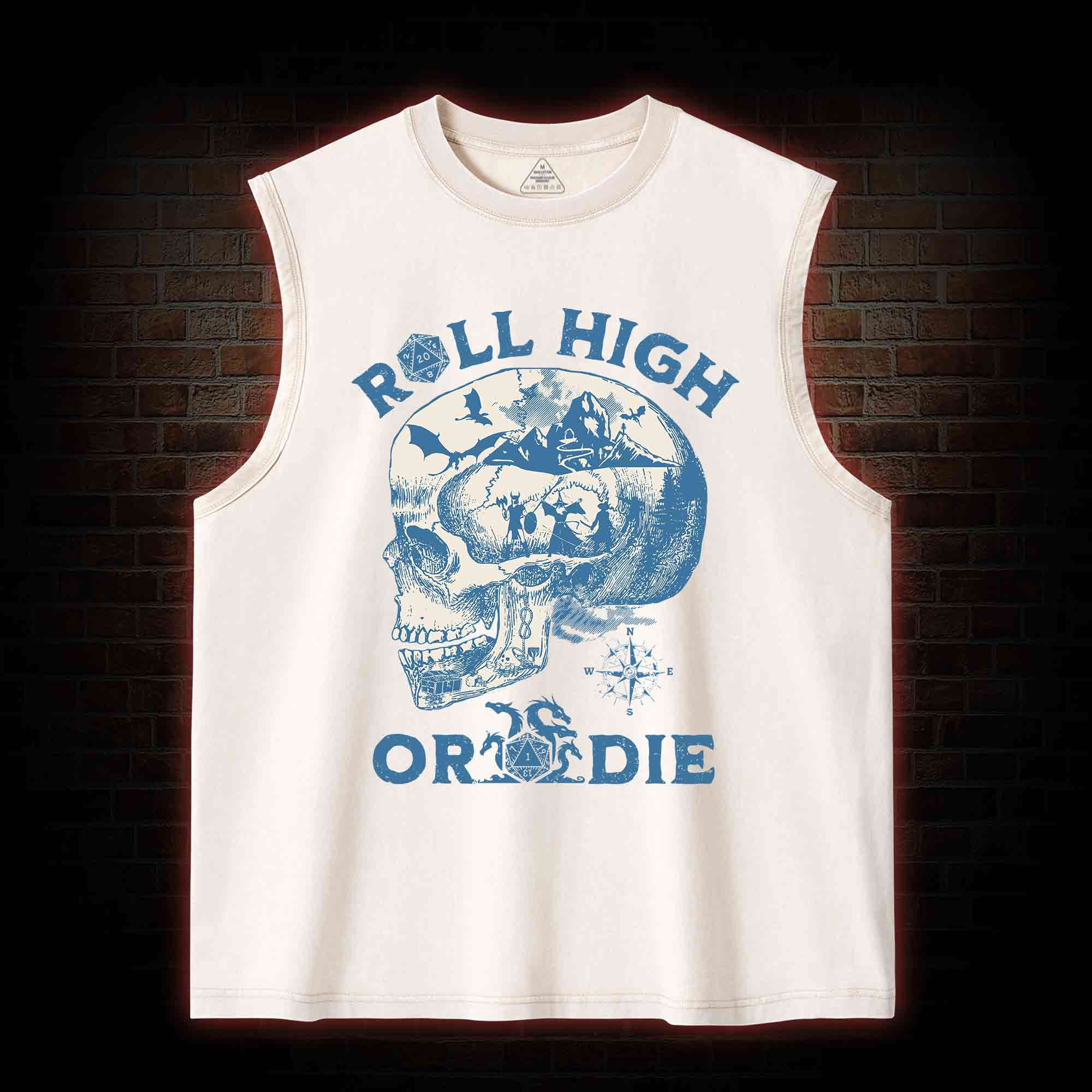 Roll High Or Die Washed Tank Top