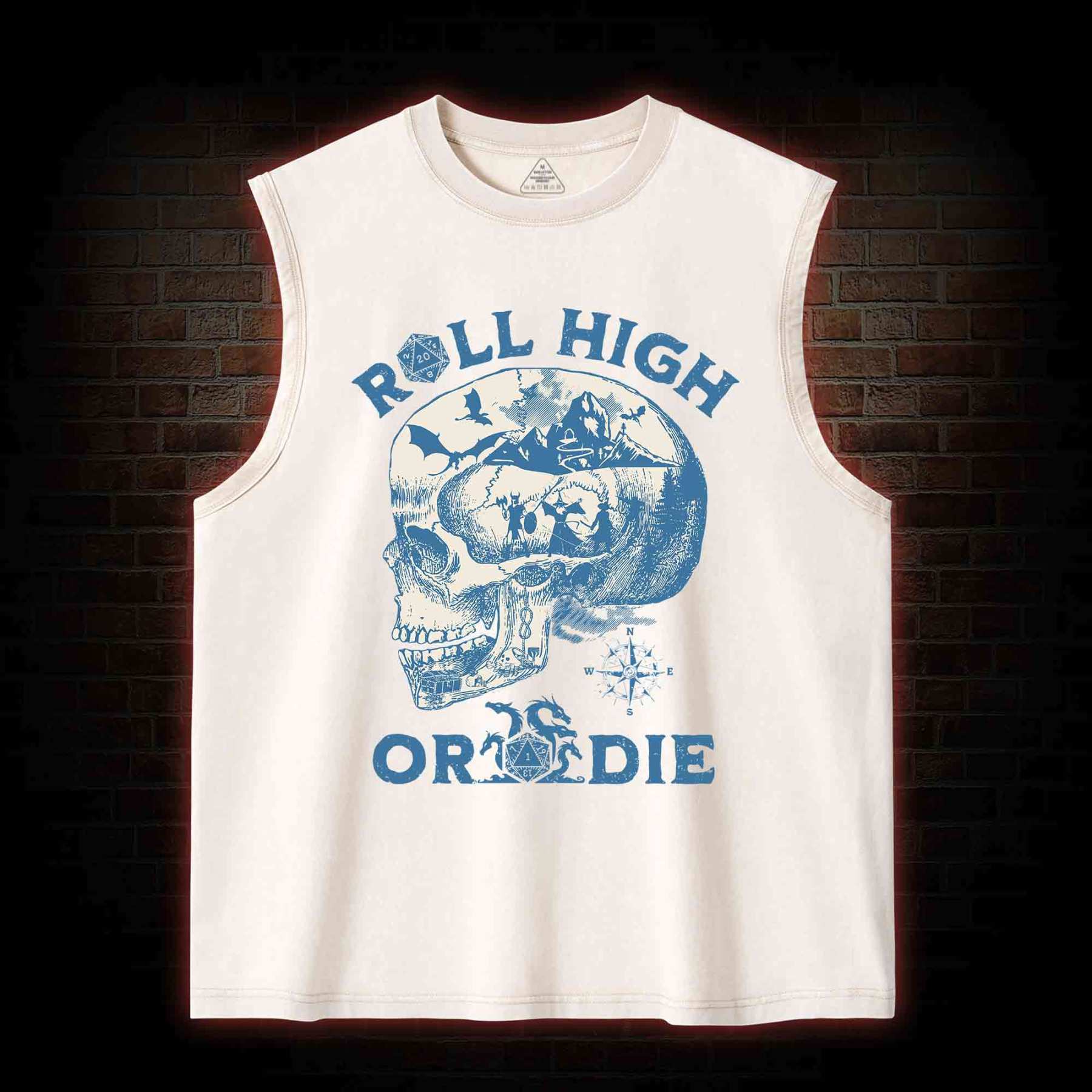 Roll High Or Die Washed Tank Top