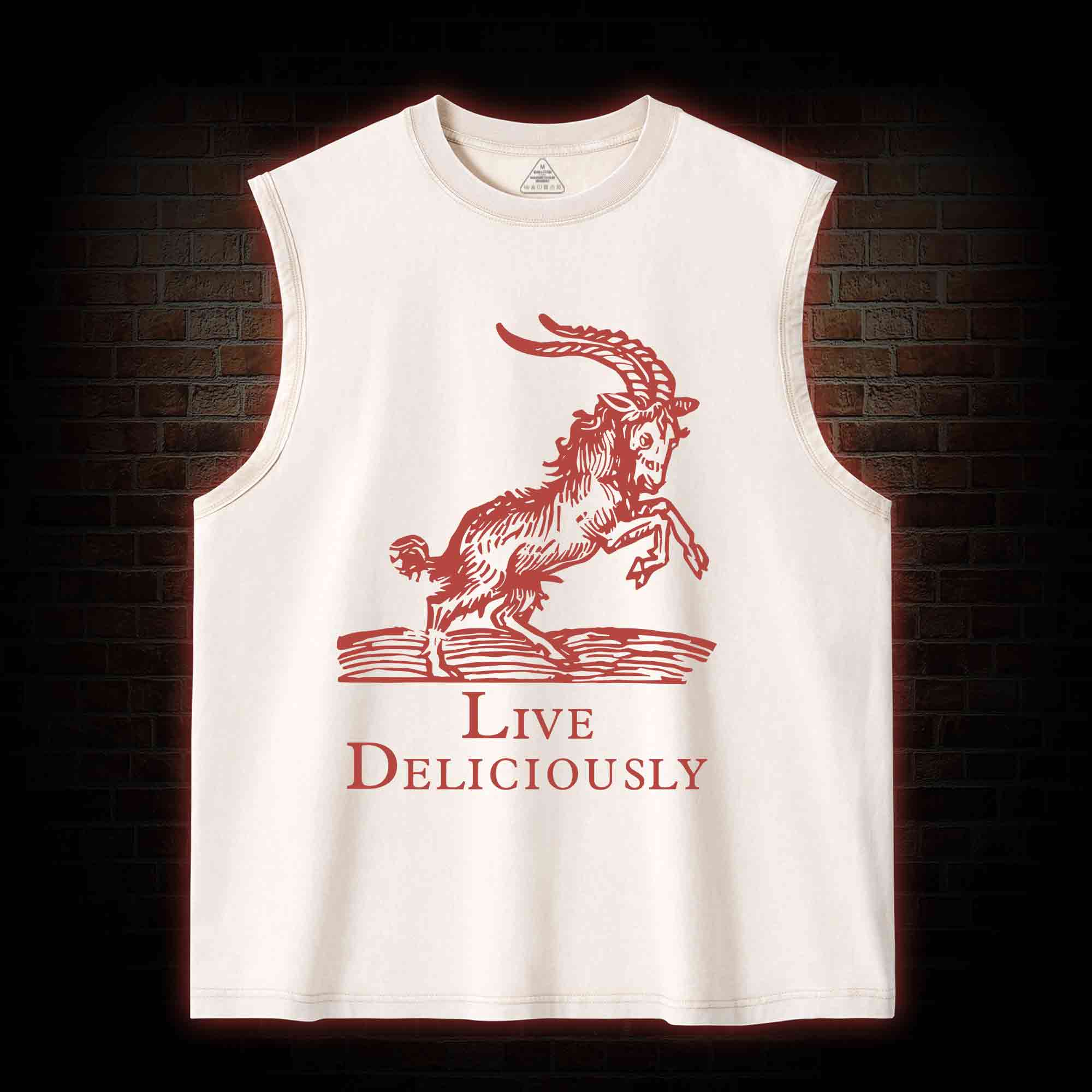 Live Deliciously Washed Tank Top