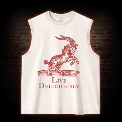 Live Deliciously Washed Tank Top