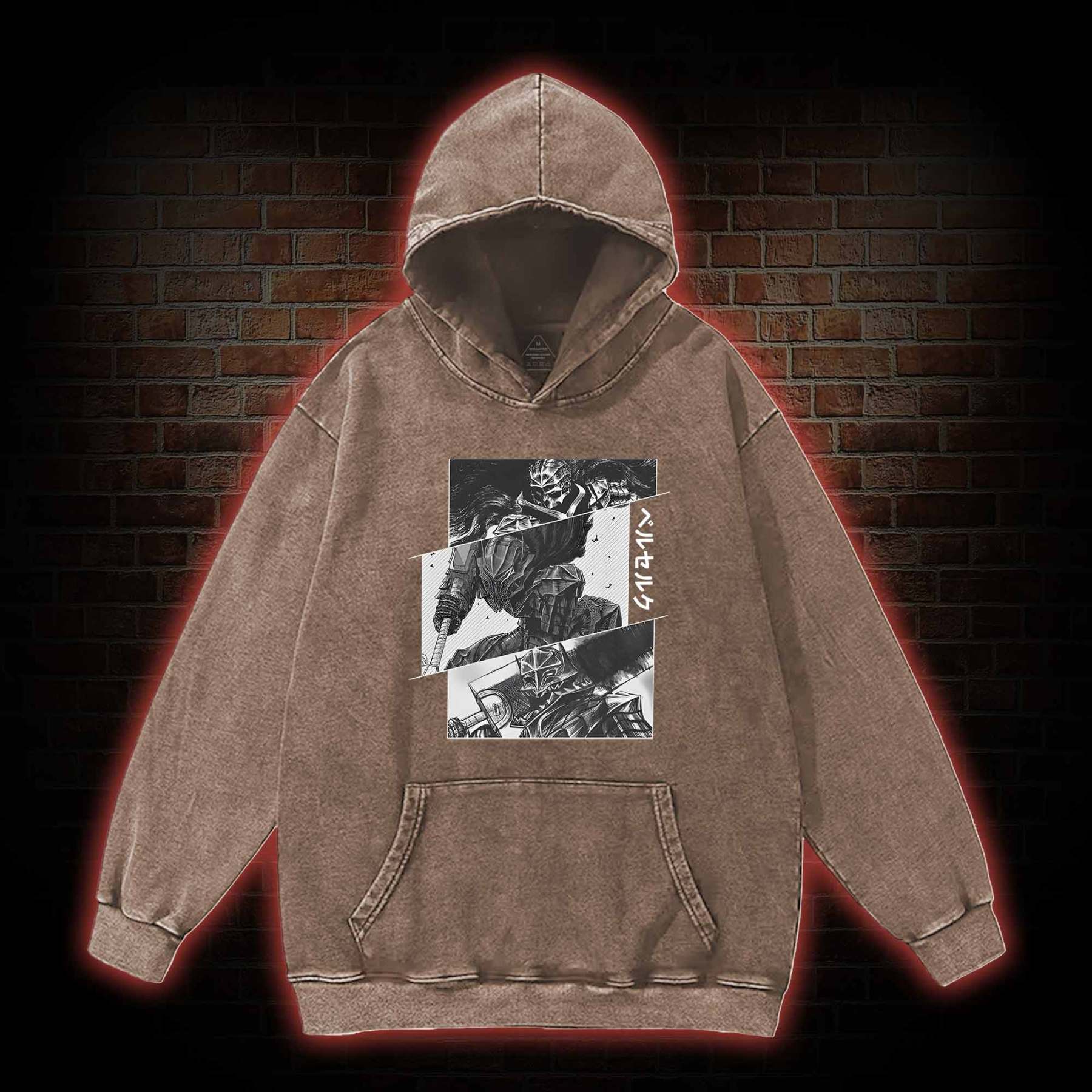 Black Swordsman Washed Hoodie