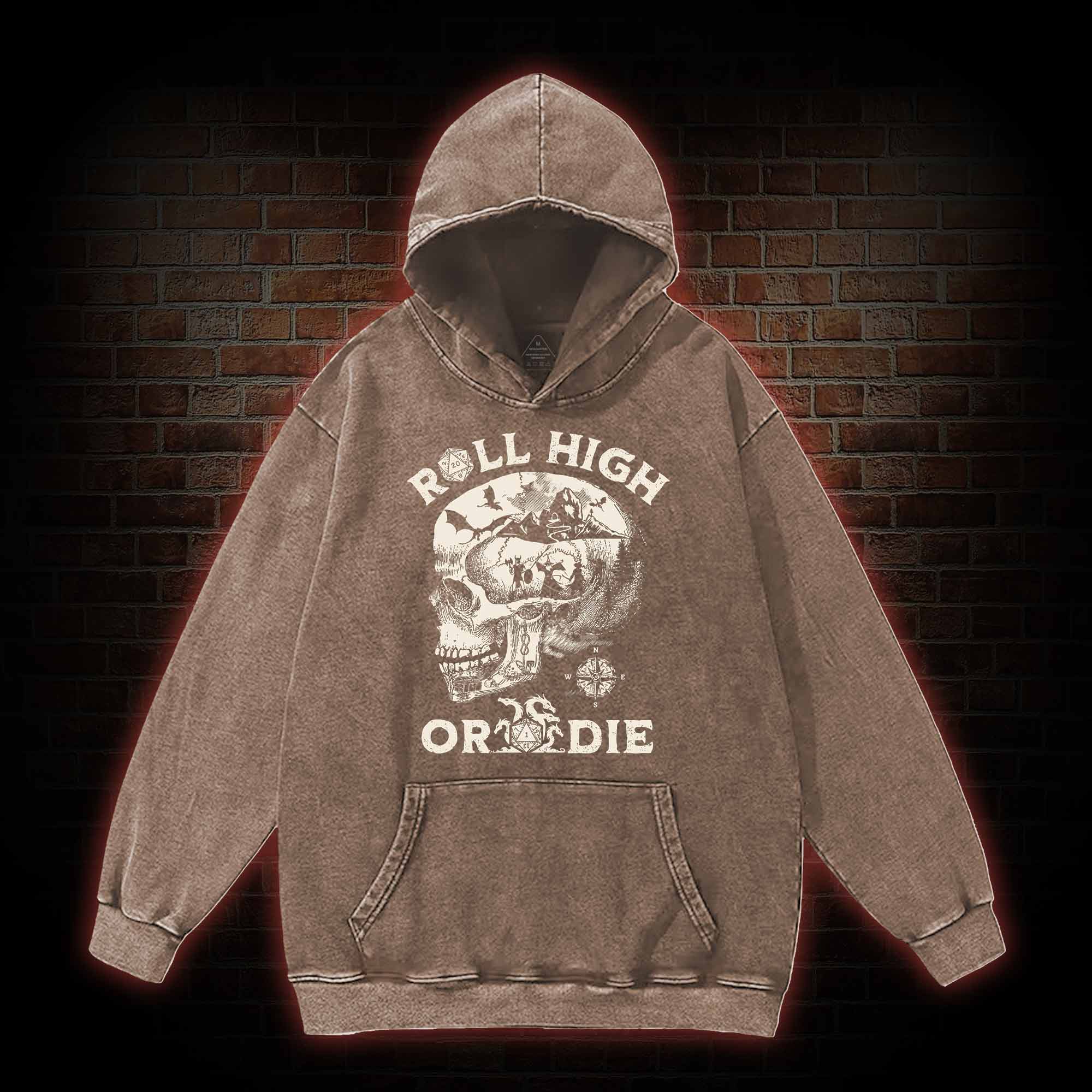 Roll High Or Die Washed Hoodie