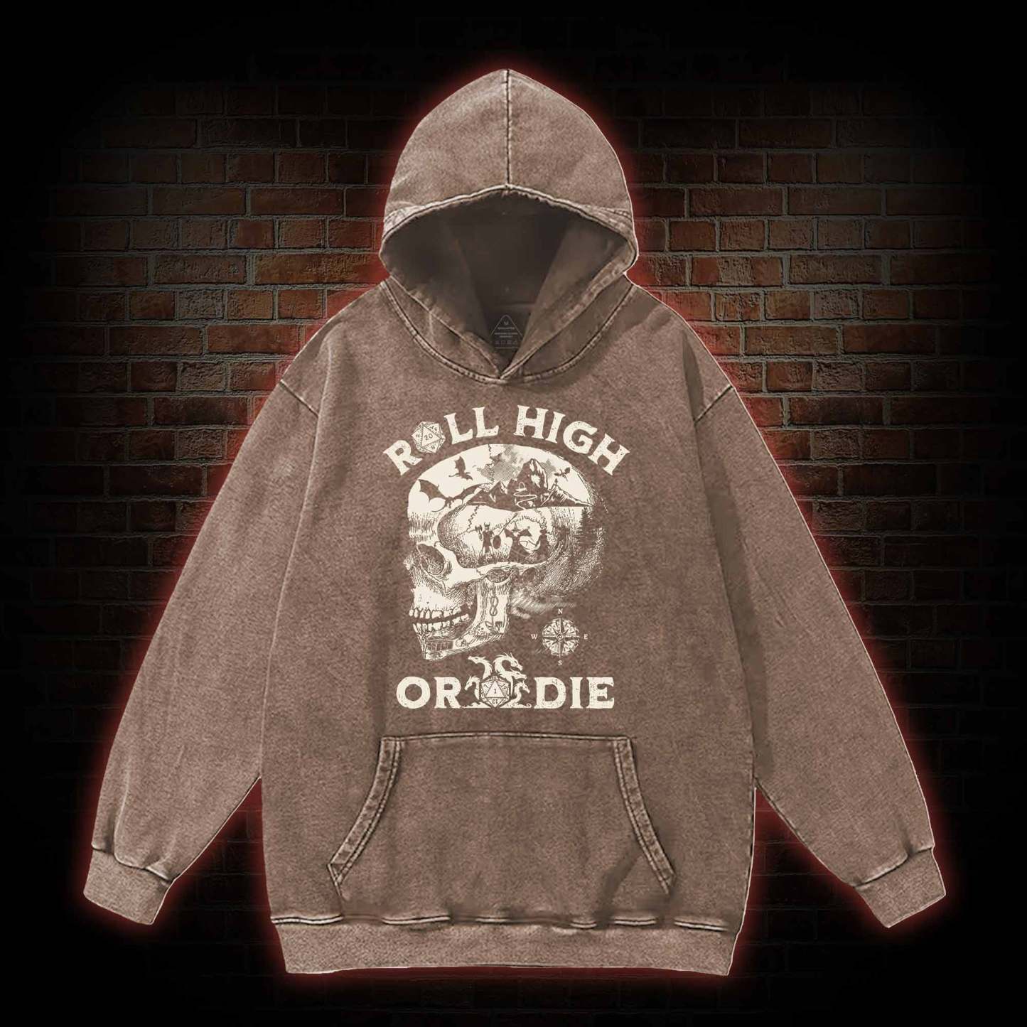 Roll High Or Die Washed Hoodie