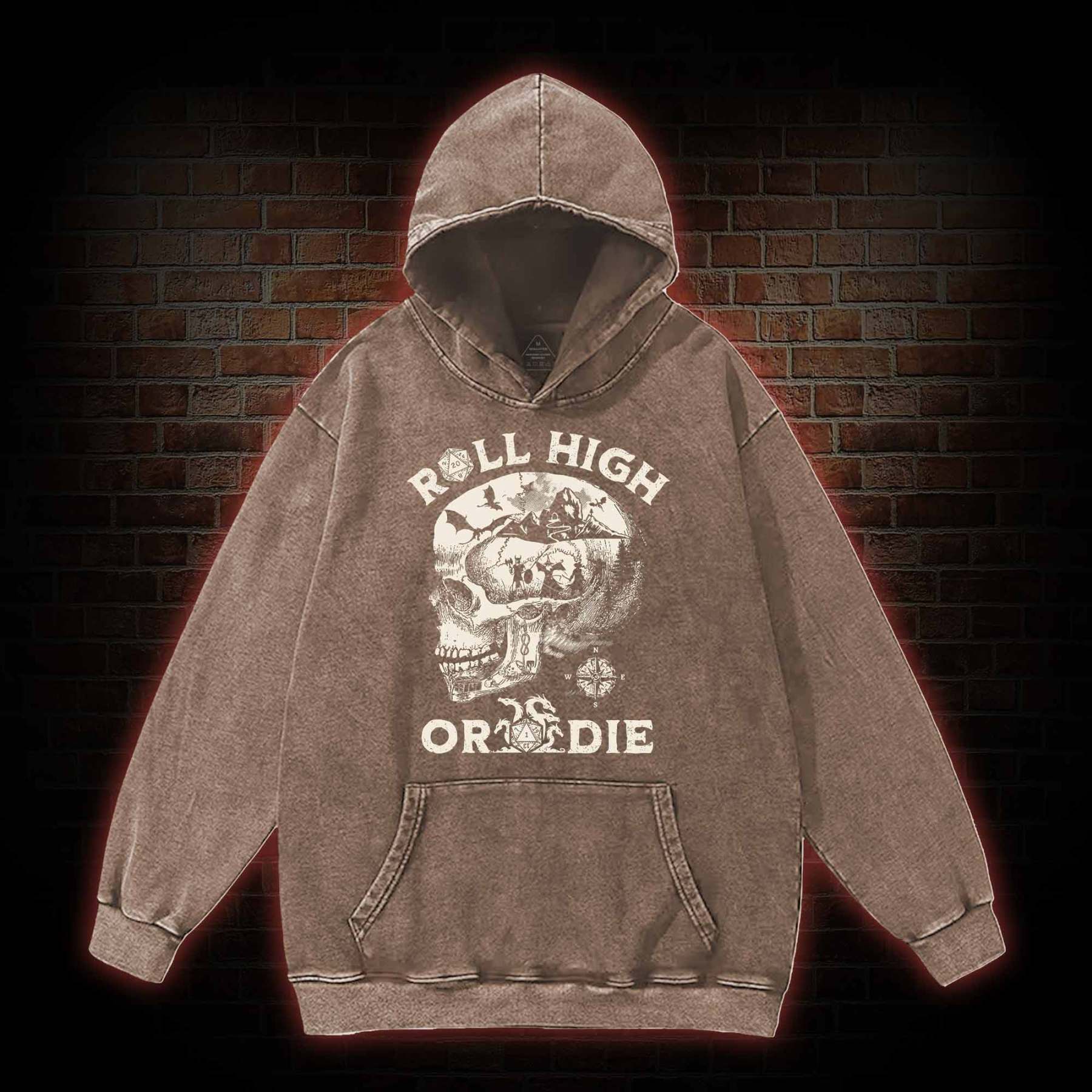 Roll High Or Die Washed Hoodie