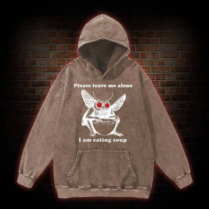 Mothman Eating Soup Washed Hoodie