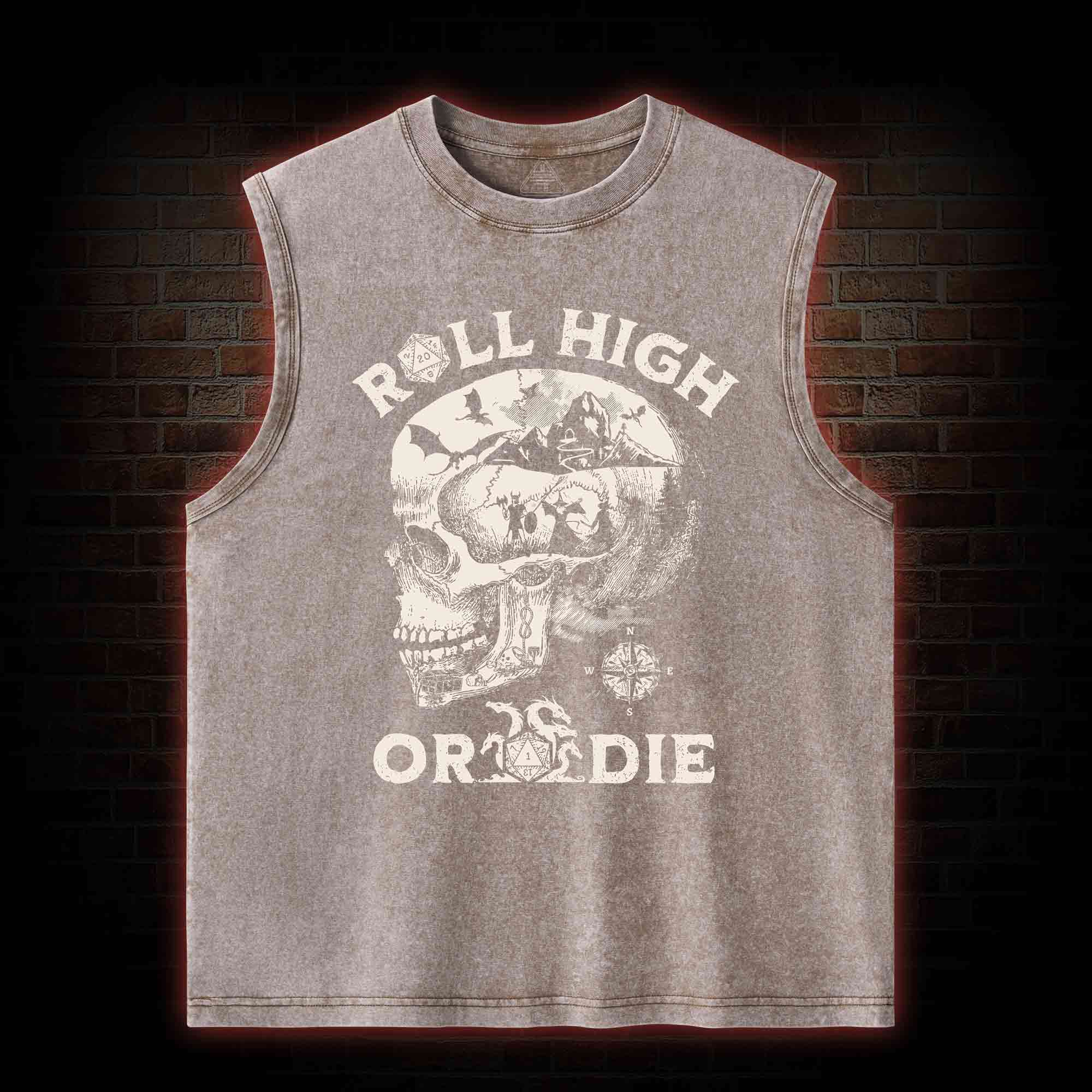 Roll High Or Die Washed Tank Top