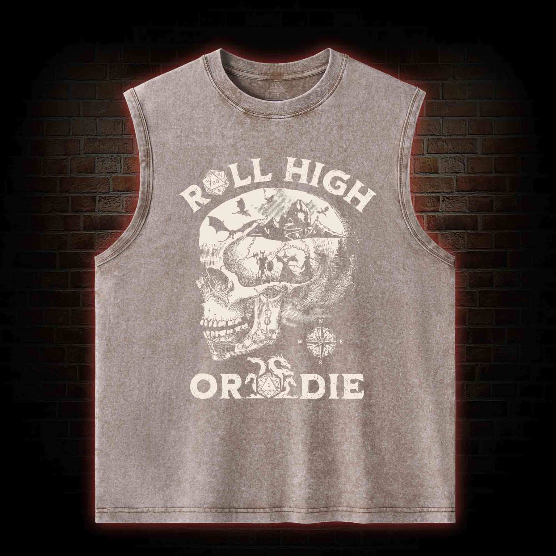 Roll High Or Die Washed Tank Top