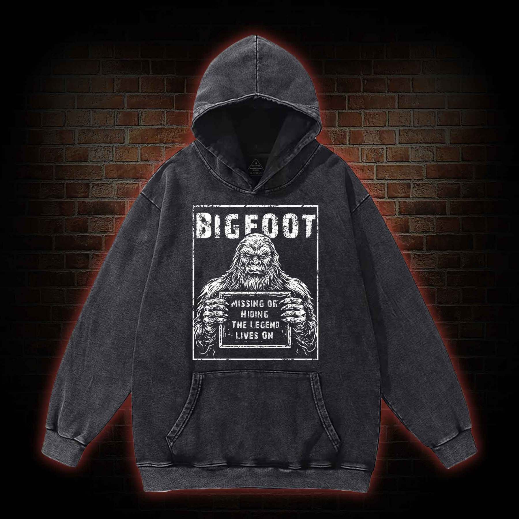 Bigfoot the Legend Lives on Washed Hoodie