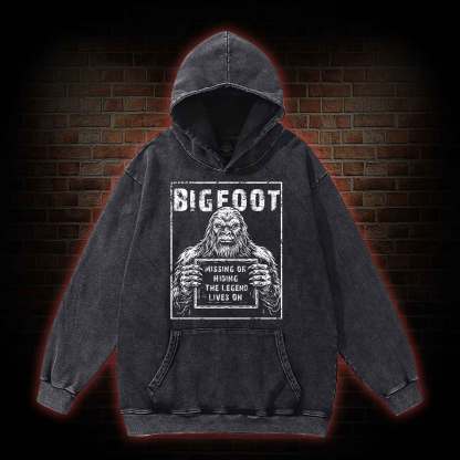 Bigfoot the Legend Lives on Washed Hoodie