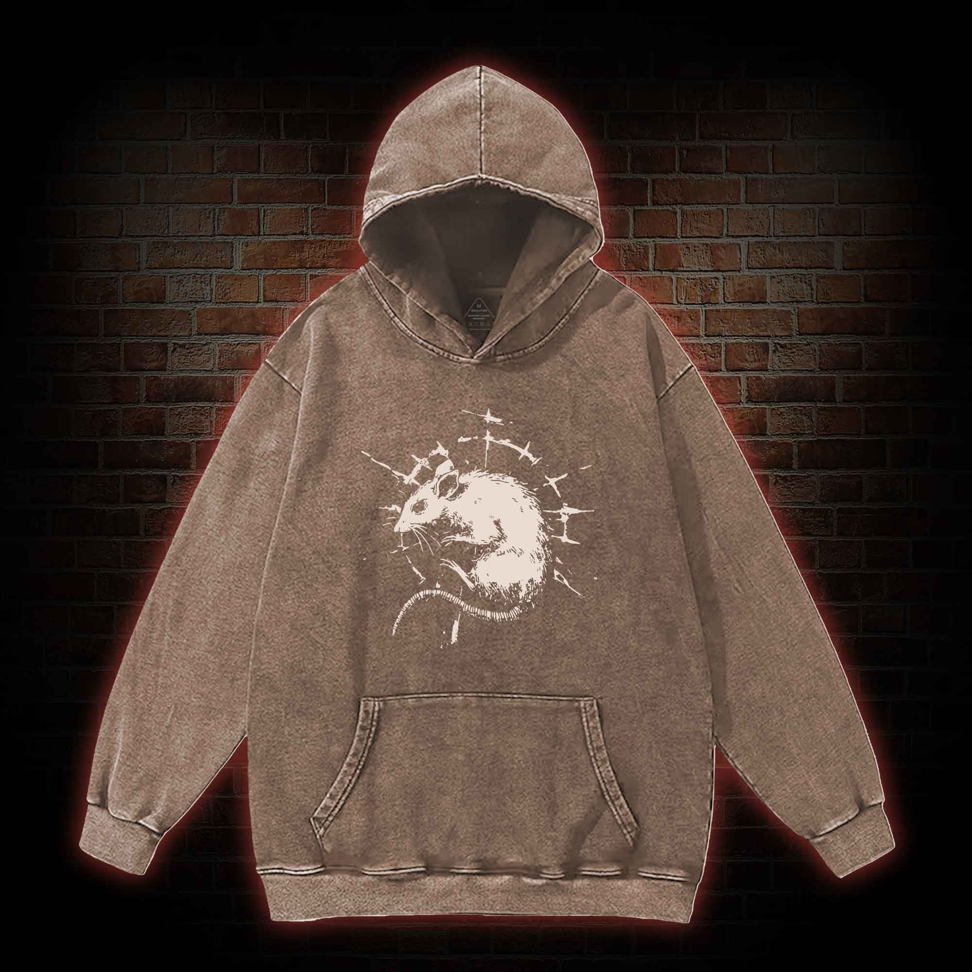 Punk Rat Washed Hoodie