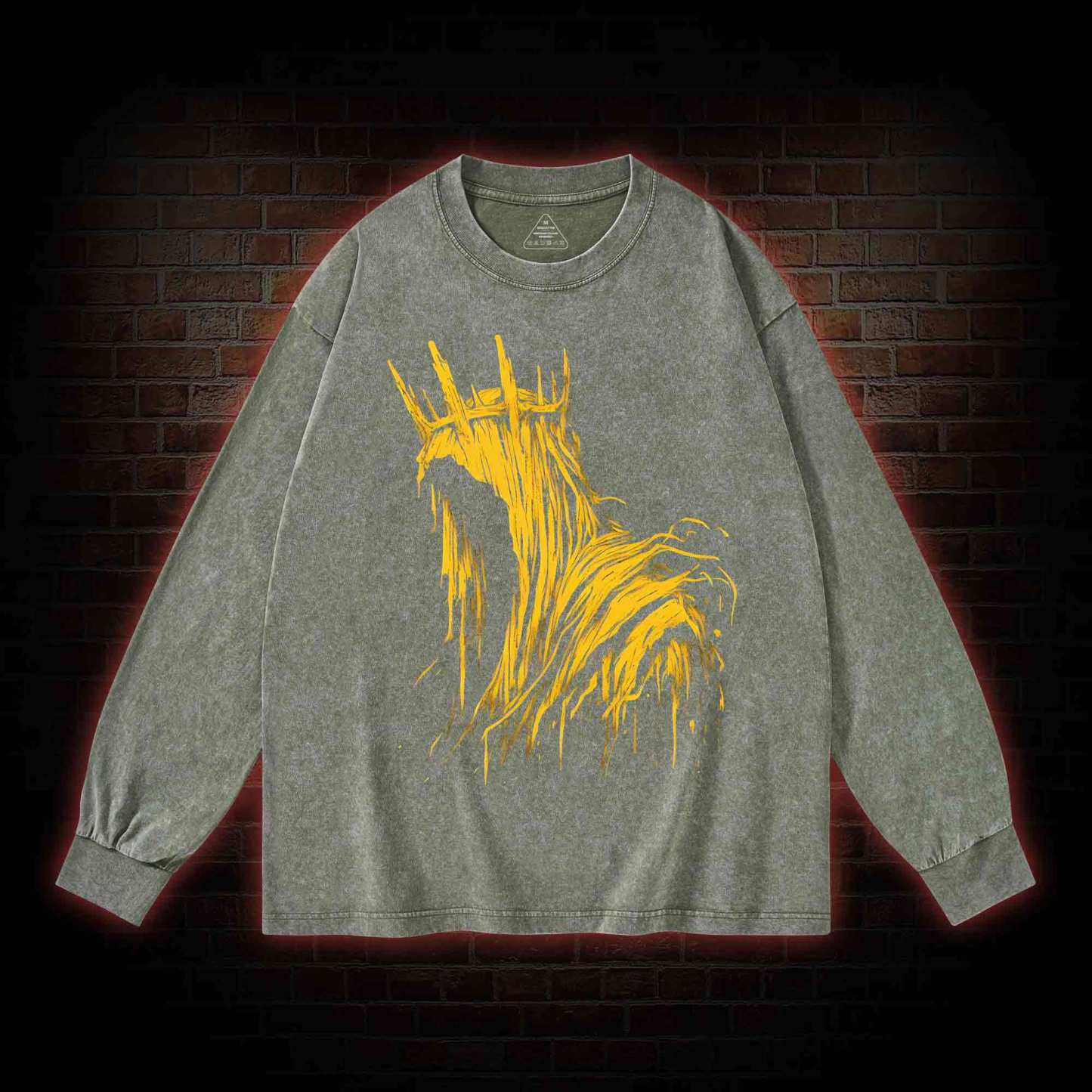 The King in Yellow Cthulhu Washed Long-Sleeve T-shirt