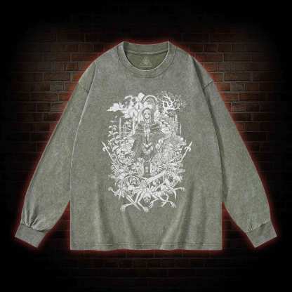 Hello Good Hunter Washed Long-Sleeve T-shirt