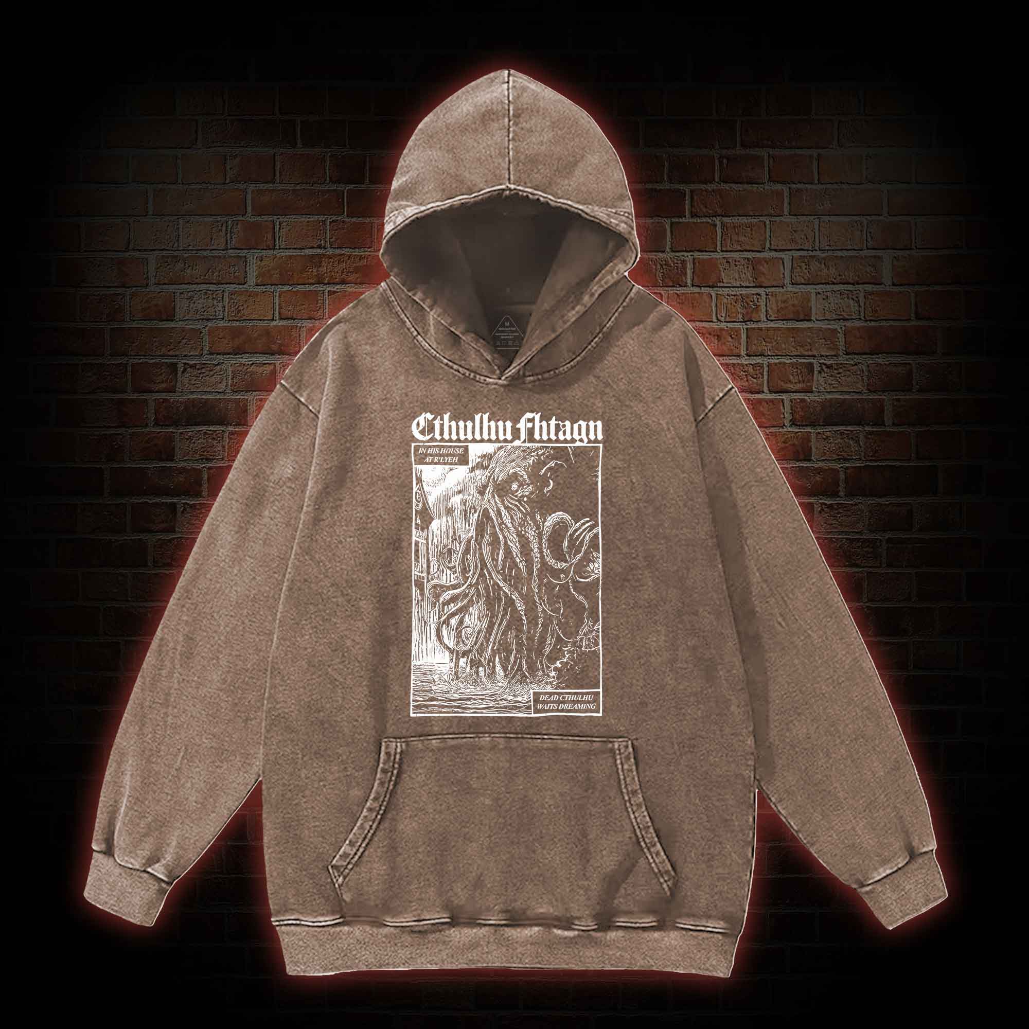 Cthulhu Fhtagn Washed Hoodie