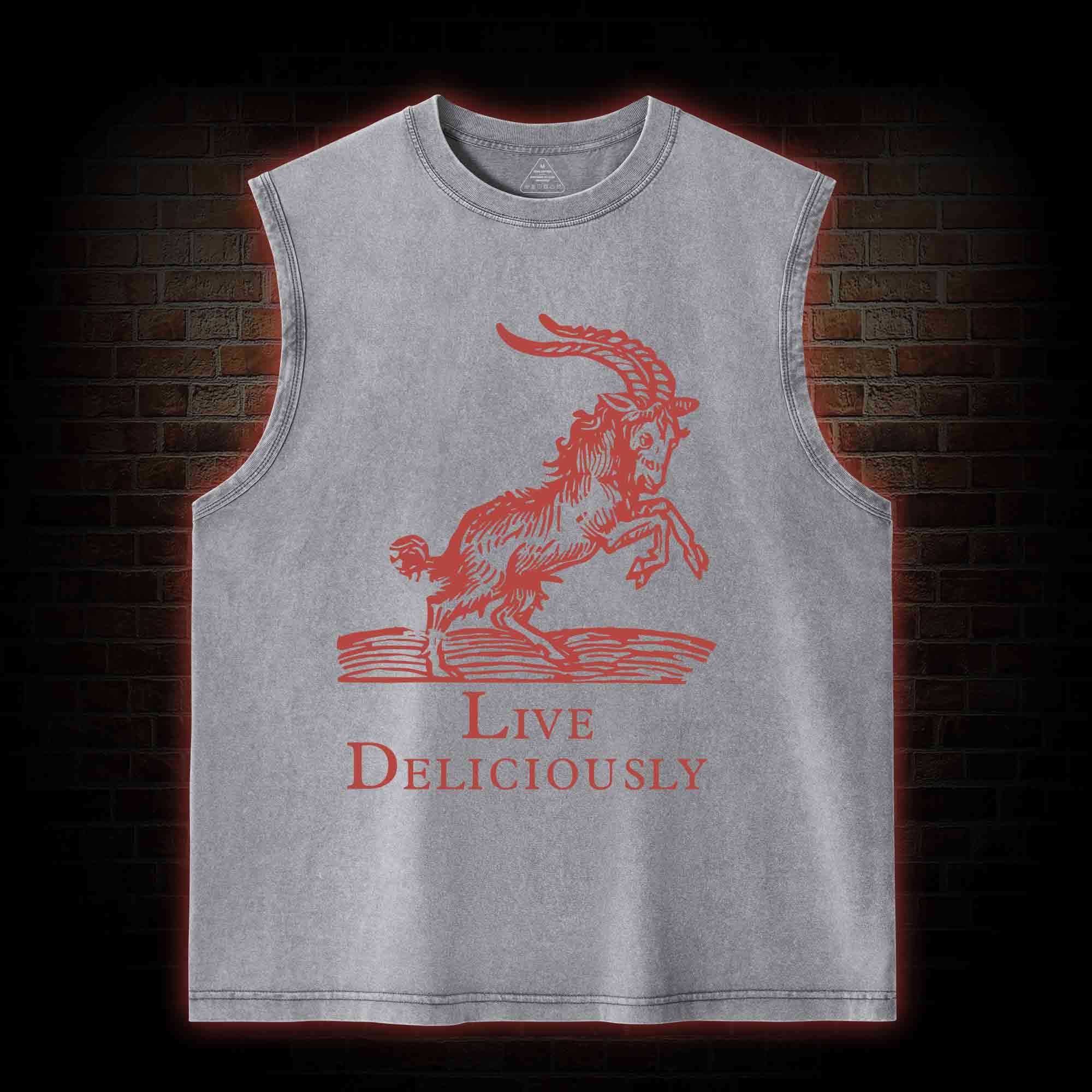 Live Deliciously Washed Tank Top