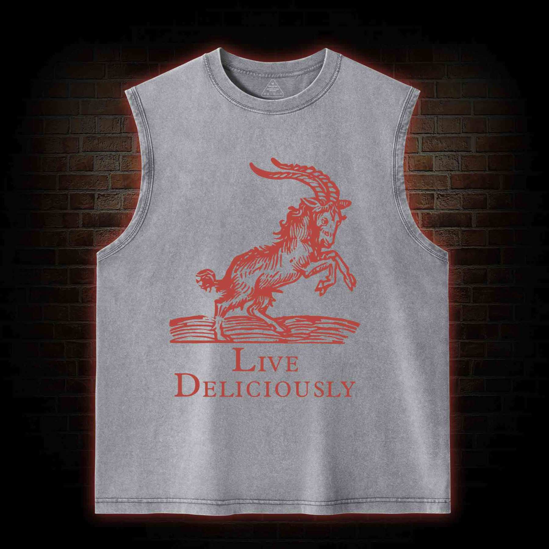 Live Deliciously Washed Tank Top