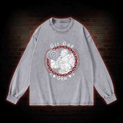 Git Gud Gym Washed Long-Sleeve T-shirt