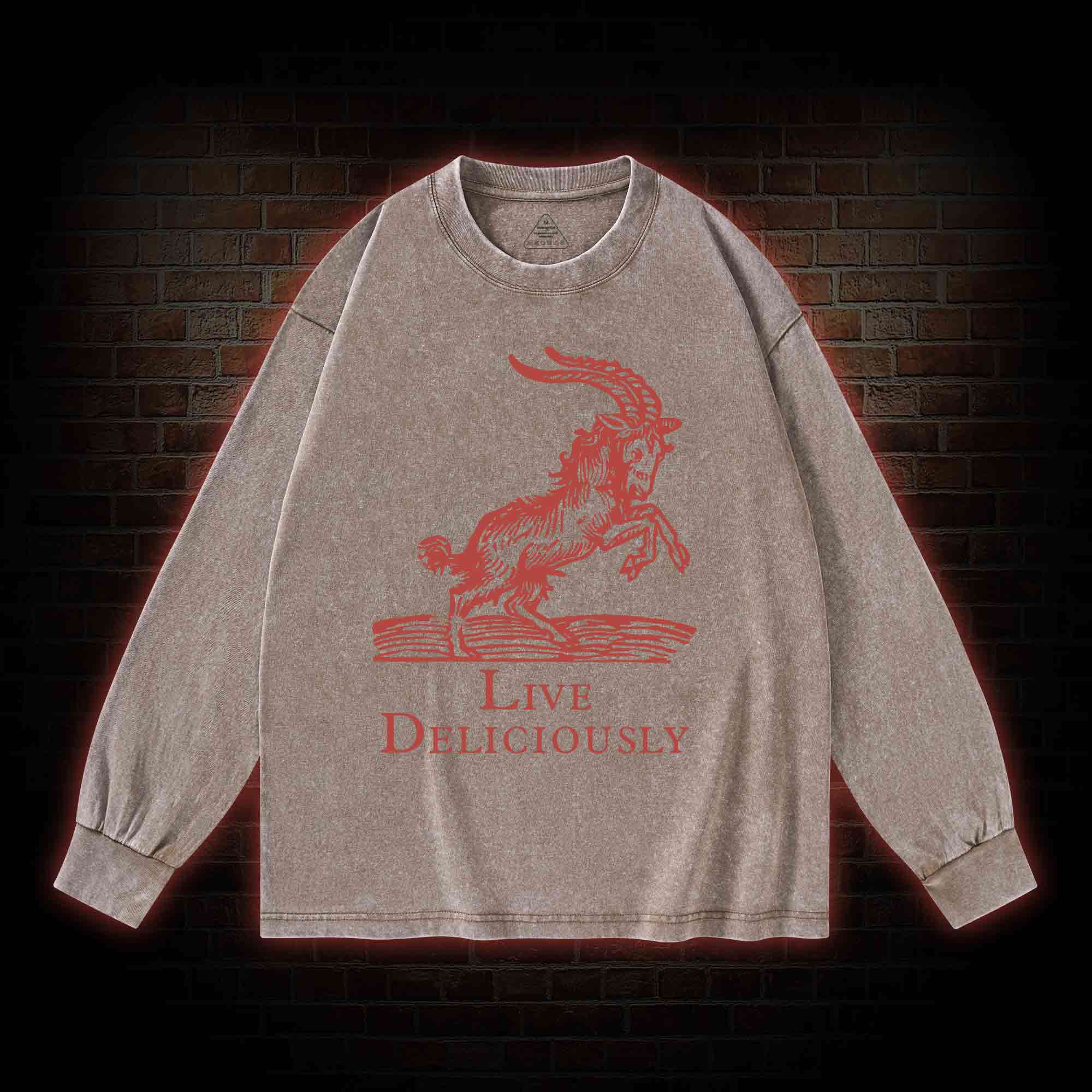 Live Deliciously Washed Long-Sleeve T-shirt